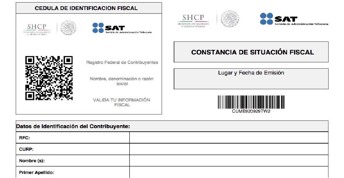 Constancia de situación fiscal 2022